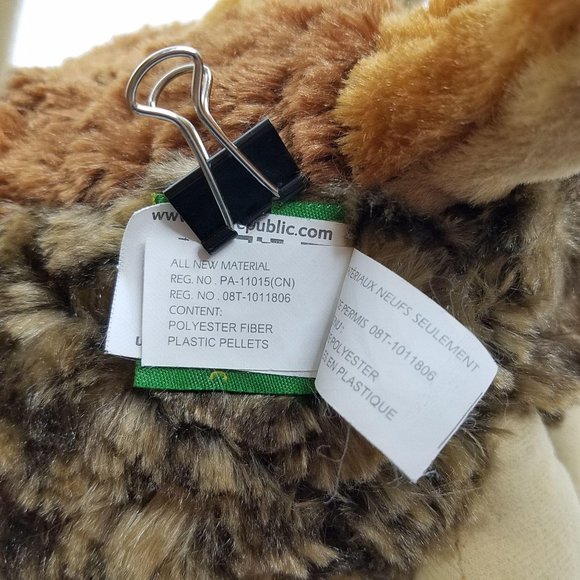 Wild Republic Great Horned Owl Plush Brown Bird Realistic 12" Stuffed Animal Toy - Picture 10 of 10